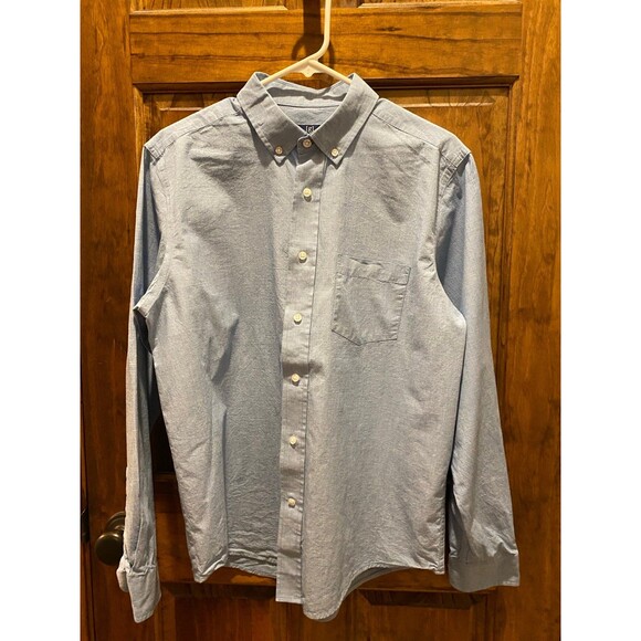 George Mens Button Down Shirt Blue Long Sleeve Size Medium 38-40 R Classic Fit - Picture 3 of 8